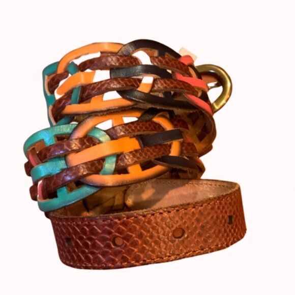 Fossil multicolor leather link belt Size  Small S - Picture 3 of 12